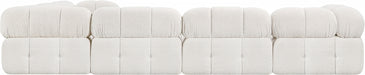 Meridian Furniture - Ames 136" Boucle Fabric Upholstered 6 Piece Modular Sectional - 611Cream-Sec6F - GreatFurnitureDeal