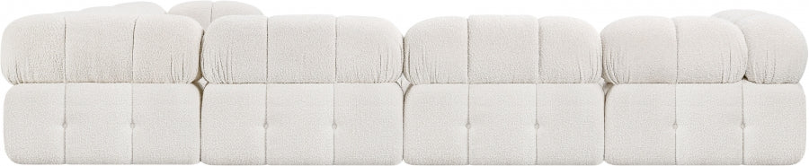 Meridian Furniture - Ames 136" Boucle Fabric Upholstered 6 Piece Modular Sectional - 611Cream-Sec6F - GreatFurnitureDeal