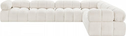 Meridian Furniture - Ames 136" Boucle Fabric Upholstered 6 Piece Modular Sectional - 611Cream-Sec6F - GreatFurnitureDeal