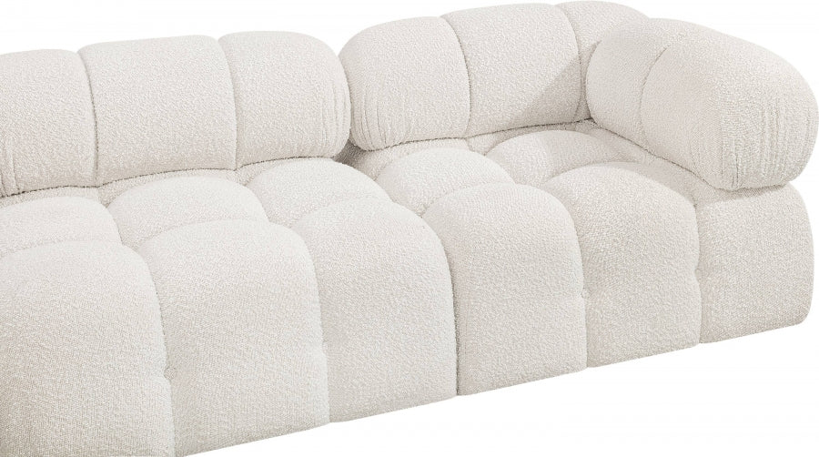 Meridian Furniture - Ames 136" Boucle Fabric Upholstered 6 Piece Modular Sectional - 611Cream-Sec6F - GreatFurnitureDeal