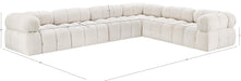 Meridian Furniture - Ames 136" Boucle Fabric Upholstered 6 Piece Modular Sectional - 611Cream-Sec6F - GreatFurnitureDeal