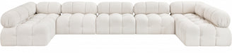 Meridian Furniture - Ames 170" Boucle Fabric Upholstered 7 Piece Modular Sectional - 611Cream-Sec7A - GreatFurnitureDeal