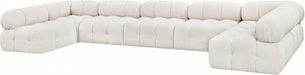 Meridian Furniture - Ames 170" Boucle Fabric Upholstered 7 Piece Modular Sectional - 611Cream-Sec7A - GreatFurnitureDeal
