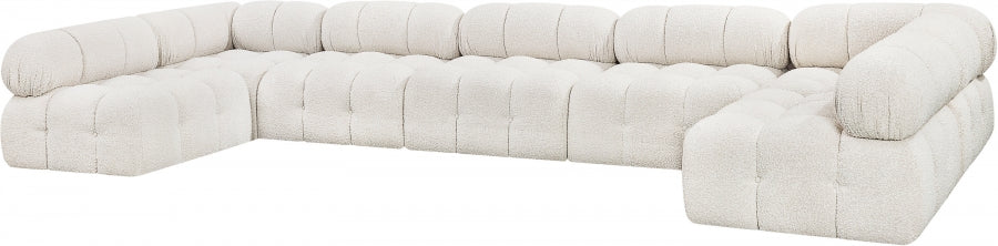 Meridian Furniture - Ames 170" Boucle Fabric Upholstered 7 Piece Modular Sectional - 611Cream-Sec7A - GreatFurnitureDeal