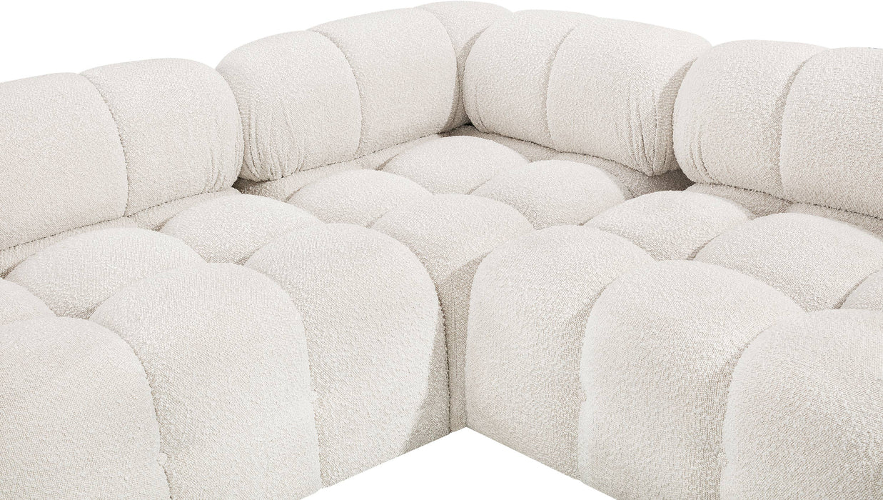 Meridian Furniture - Ames 170" Boucle Fabric Upholstered 7 Piece Modular Sectional - 611Cream-Sec7A - GreatFurnitureDeal