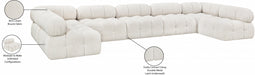 Meridian Furniture - Ames 170" Boucle Fabric Upholstered 7 Piece Modular Sectional - 611Cream-Sec7A - GreatFurnitureDeal