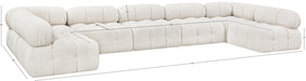 Meridian Furniture - Ames 170" Boucle Fabric Upholstered 7 Piece Modular Sectional - 611Cream-Sec7A - GreatFurnitureDeal