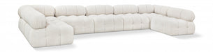 Meridian Furniture - Ames 170" Boucle Fabric Upholstered 7 Piece Modular Sectional - 611Cream-Sec7A - GreatFurnitureDeal
