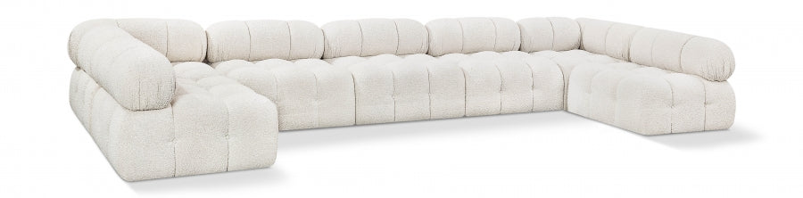 Meridian Furniture - Ames 170" Boucle Fabric Upholstered 7 Piece Modular Sectional - 611Cream-Sec7A - GreatFurnitureDeal