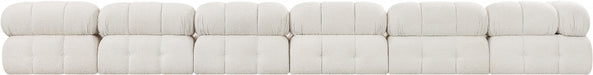 Meridian Furniture - Ames 204" Boucle Fabric Upholstered 7 Piece Modular Sectional - 611Cream-Sec7C - GreatFurnitureDeal