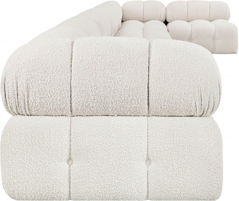 Meridian Furniture - Ames 204" Boucle Fabric Upholstered 7 Piece Modular Sectional - 611Cream-Sec7C - GreatFurnitureDeal