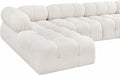 Meridian Furniture - Ames 204" Boucle Fabric Upholstered 7 Piece Modular Sectional - 611Cream-Sec7C - GreatFurnitureDeal