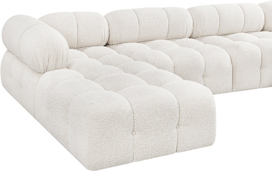 Meridian Furniture - Ames 204" Boucle Fabric Upholstered 7 Piece Modular Sectional - 611Cream-Sec7C - GreatFurnitureDeal