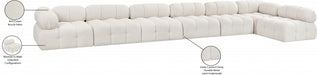 Meridian Furniture - Ames 204" Boucle Fabric Upholstered 7 Piece Modular Sectional - 611Cream-Sec7C - GreatFurnitureDeal