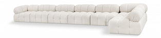 Meridian Furniture - Ames 204" Boucle Fabric Upholstered 7 Piece Modular Sectional - 611Cream-Sec7C - GreatFurnitureDeal