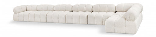 Meridian Furniture - Ames 204" Boucle Fabric Upholstered 7 Piece Modular Sectional - 611Cream-Sec7C - GreatFurnitureDeal