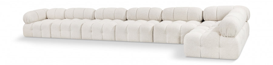 Meridian Furniture - Ames 204" Boucle Fabric Upholstered 7 Piece Modular Sectional - 611Cream-Sec7C - GreatFurnitureDeal