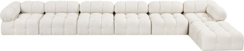 Meridian Furniture - Ames 204" Boucle Fabric Upholstered 7 Piece Modular Sectional - 611Cream-Sec7D - GreatFurnitureDeal