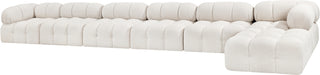 Meridian Furniture - Ames 204" Boucle Fabric Upholstered 7 Piece Modular Sectional - 611Cream-Sec7D - GreatFurnitureDeal