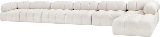 Meridian Furniture - Ames 204" Boucle Fabric Upholstered 7 Piece Modular Sectional - 611Cream-Sec7D - GreatFurnitureDeal