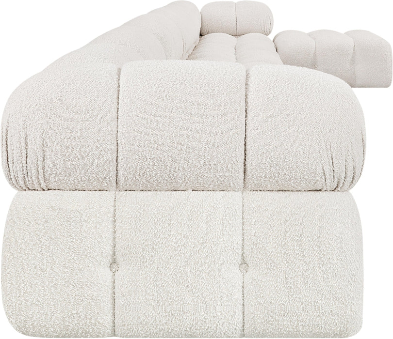 Meridian Furniture - Ames 204" Boucle Fabric Upholstered 7 Piece Modular Sectional - 611Cream-Sec7D - GreatFurnitureDeal