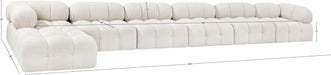 Meridian Furniture - Ames 204" Boucle Fabric Upholstered 7 Piece Modular Sectional - 611Cream-Sec7D - GreatFurnitureDeal