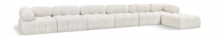 Meridian Furniture - Ames 204" Boucle Fabric Upholstered 7 Piece Modular Sectional - 611Cream-Sec7D - GreatFurnitureDeal