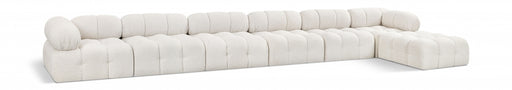 Meridian Furniture - Ames 204" Boucle Fabric Upholstered 7 Piece Modular Sectional - 611Cream-Sec7D - GreatFurnitureDeal