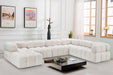 Meridian Furniture - Ames 136" Boucle Fabric Upholstered 7 Piece Modular Sectional - 611Cream-Sec7E - GreatFurnitureDeal