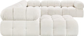 Meridian Furniture - Ames 136" Boucle Fabric Upholstered 7 Piece Modular Sectional - 611Cream-Sec7E - GreatFurnitureDeal