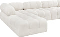Meridian Furniture - Ames 136" Boucle Fabric Upholstered 7 Piece Modular Sectional - 611Cream-Sec7E - GreatFurnitureDeal