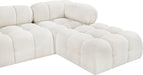 Meridian Furniture - Ames 136" Boucle Fabric Upholstered 7 Piece Modular Sectional - 611Cream-Sec7E - GreatFurnitureDeal