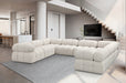 Meridian Furniture - Ames 136" Boucle Fabric Upholstered 8 Piece Modular Sectional Sofa - 611Cream-Sec8A - GreatFurnitureDeal