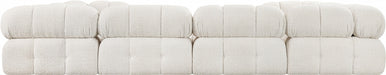 Meridian Furniture - Ames 136" Boucle Fabric Upholstered 8 Piece Modular Sectional Sofa - 611Cream-Sec8A - GreatFurnitureDeal