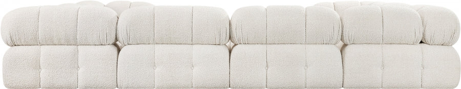 Meridian Furniture - Ames 136" Boucle Fabric Upholstered 8 Piece Modular Sectional Sofa - 611Cream-Sec8A - GreatFurnitureDeal