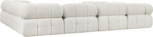 Meridian Furniture - Ames 136" Boucle Fabric Upholstered 8 Piece Modular Sectional Sofa - 611Cream-Sec8A - GreatFurnitureDeal
