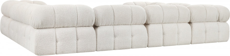 Meridian Furniture - Ames 136" Boucle Fabric Upholstered 8 Piece Modular Sectional Sofa - 611Cream-Sec8A - GreatFurnitureDeal