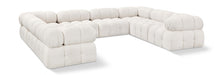 Meridian Furniture - Ames 136" Boucle Fabric Upholstered 8 Piece Modular Sectional Sofa - 611Cream-Sec8A - GreatFurnitureDeal
