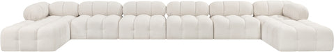 Meridian Furniture - Ames 204" Boucle Fabric Upholstered 8 Piece Modular Sectional - 611Cream-Sec8B - GreatFurnitureDeal