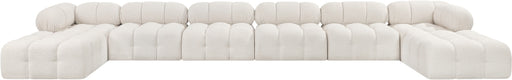 Meridian Furniture - Ames 204" Boucle Fabric Upholstered 8 Piece Modular Sectional - 611Cream-Sec8B - GreatFurnitureDeal