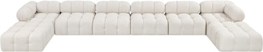 Meridian Furniture - Ames 204" Boucle Fabric Upholstered 8 Piece Modular Sectional - 611Cream-Sec8B - GreatFurnitureDeal