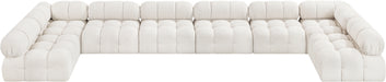 Meridian Furniture - Ames 204" Boucle Fabric Upholstered 8 Piece Modular Sectional - 611Cream-Sec8B - GreatFurnitureDeal