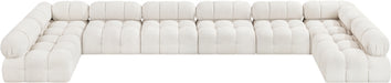 Meridian Furniture - Ames 204" Boucle Fabric Upholstered 8 Piece Modular Sectional - 611Cream-Sec8B - GreatFurnitureDeal