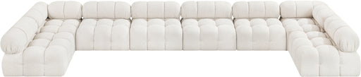 Meridian Furniture - Ames 204" Boucle Fabric Upholstered 8 Piece Modular Sectional - 611Cream-Sec8B - GreatFurnitureDeal