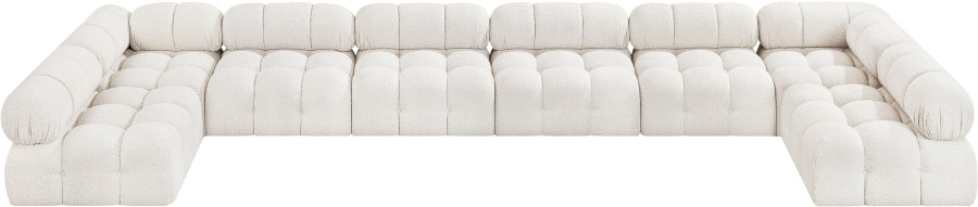 Meridian Furniture - Ames 204" Boucle Fabric Upholstered 8 Piece Modular Sectional - 611Cream-Sec8B - GreatFurnitureDeal