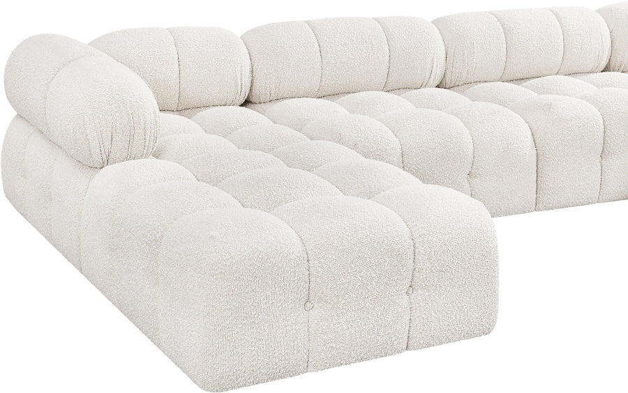 Meridian Furniture - Ames 204" Boucle Fabric Upholstered 8 Piece Modular Sectional - 611Cream-Sec8B - GreatFurnitureDeal