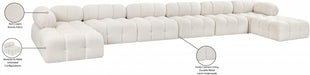 Meridian Furniture - Ames 204" Boucle Fabric Upholstered 8 Piece Modular Sectional - 611Cream-Sec8B - GreatFurnitureDeal