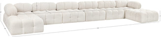 Meridian Furniture - Ames 204" Boucle Fabric Upholstered 8 Piece Modular Sectional - 611Cream-Sec8B - GreatFurnitureDeal
