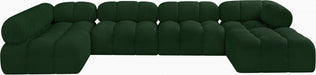 Meridian Furniture - Ames 136" Boucle Fabric Upholstered 6 Piece Modular Sectional - 611Green-Sec6A - GreatFurnitureDeal