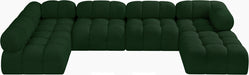 Meridian Furniture - Ames 136" Boucle Fabric Upholstered 6 Piece Modular Sectional - 611Green-Sec6A - GreatFurnitureDeal